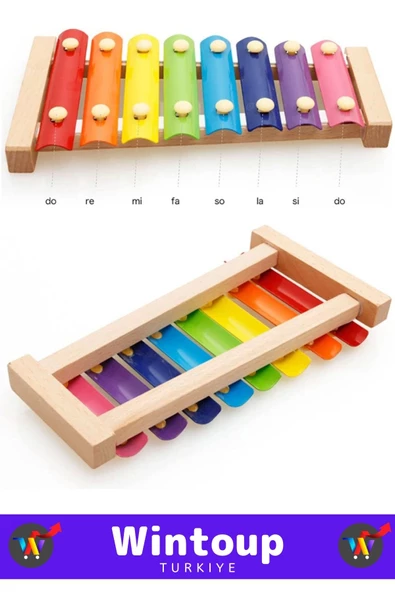 Özel Seri Eğitici Müzik Aletleri Ses Algısı Geliştirici Eğlenceli AHŞAP KSİLOFON AKUSTİK - Resim 3