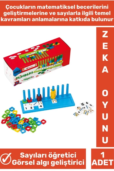Özel Seri Görsel Zeka Algı Matematik Rakam Sayı Eğitici NUMBERS RAKAMLARI ÖĞRENİYORUM 76 PARÇA - 2