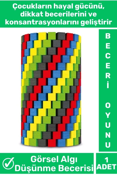 Özel Seri El Göz Koordinasyon Beceri Görsel Zeka Geliştirici Eğlenceli AHŞAP BİRİM KÜPLERİ 100 PARÇA - Resim 2
