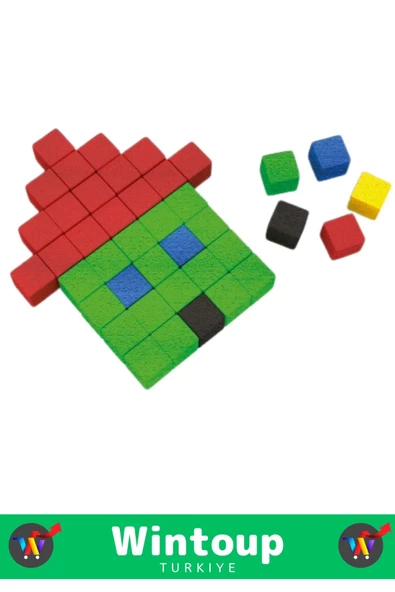 Özel Seri El Göz Koordinasyon Beceri Görsel Zeka Geliştirici Eğlenceli AHŞAP BİRİM KÜPLERİ 100 PARÇA - Resim 3