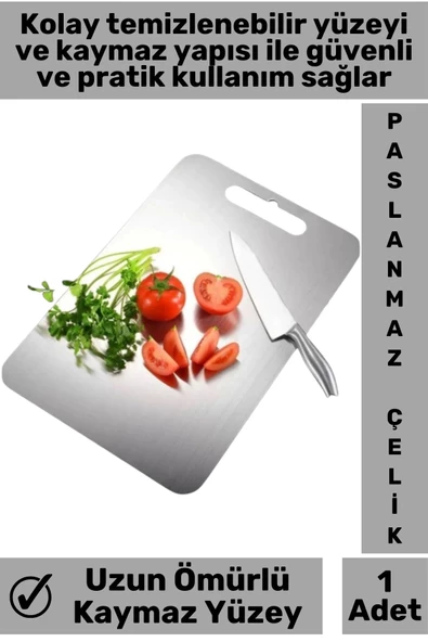 Premium Yüksek Kaliteli Paslanmaz Çelik Dayanıklı Hijyenik Kaymaz Yüzey Mutfak Sebze Et Kesme Panosu - 2