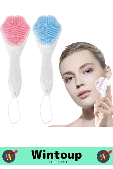 Özel Ergonomik Saplı Masaj Etkili Sevimli Tasarım Cilt Bakım Yüz Makyaj Temizleme Peeling Fırçası - 5