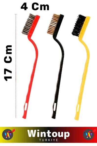 Özel Üretim Yüksek Kaliteli Mutfak Banyo Ocak Detaylı Temizlik 3'lü Sert Tel Fırça Temizlik Seti - 5