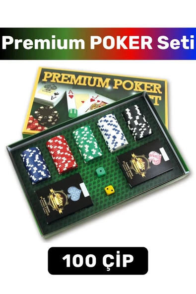 Yüksek Kaliteli Blackjack Texas Holdem Casino Poker 100 Çip Çift Desteli Yılbaşı Premium Poker Seti ürün görseli