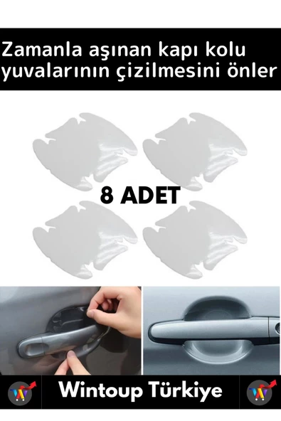Özel Üretim Otomobil Kapı Yuvası Kapı Kolu Çizilme Aşınma Darbe Koruyucu Film 8'li Set - 2