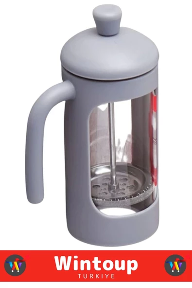 Özel Yüksek Kaliteli Isıya Dayanıklı Çelik Filtreli Çay Kahve Bitki Çayı Demleme French Press 350 ML - 3