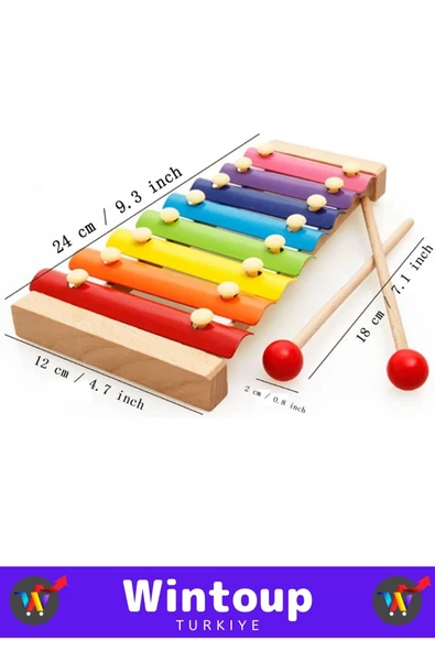 Özel Seri Eğitici Müzik Aletleri Ses Algısı Geliştirici Eğlenceli AHŞAP KSİLOFON AKUSTİK - Resim 4