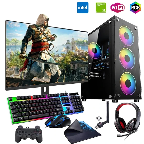 iNTEL i5 4N 8GB Ram 480GB SSD 4GB GTX1050TI 24" Monitörlü Oyun Bilgisayarı (Gaming SET) ürün görseli