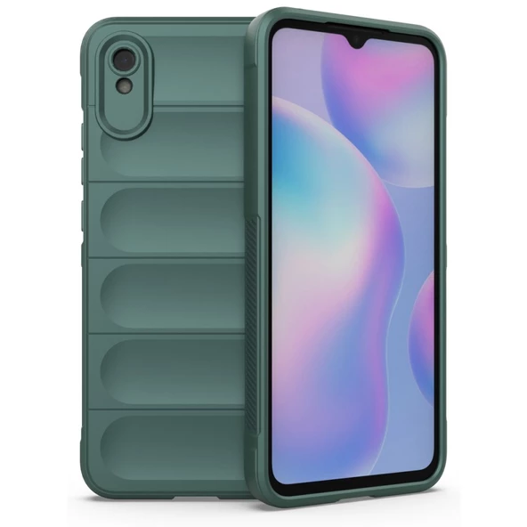 Xiaomi Redmi 9A Kılıf Elde Tutma Kolaylıkla Kaydırmaz Kenar Line Dizayn Optietnik Kapak - 5