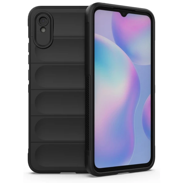Xiaomi Redmi 9A Kılıf Elde Tutma Kolaylıkla Kaydırmaz Kenar Line Dizayn Optietnik Kapak - 7