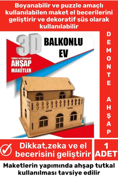 Özel 3D Görsel Zeka Geliştirici Boyanabilir Çocuk Yetişkin Puzzle Dekoratif Demonte Ahşap Oyun Maket