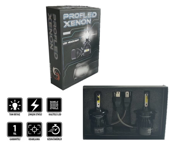 2 Adet H3 Soket Led Xenon Far Ampulü 6000k Beyaz 8000lm
