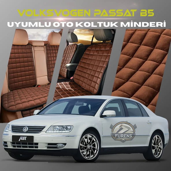 Volksvogen Passat B5 Kahverengi Renk Tay Tüyü Cepli & Terletmez Sırtlı Oto Koltuk Minder Seti - Koltuk Koruma Kılıfı (ÖN & ARKA TAM SET) ürün görseli 1