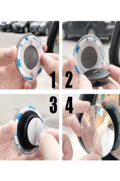 2 Adet Kör Nokta Aynası 360 Derece Ayarlanabilir Çerçevesiz Cam Ultra Ince Oto Ayna - 4