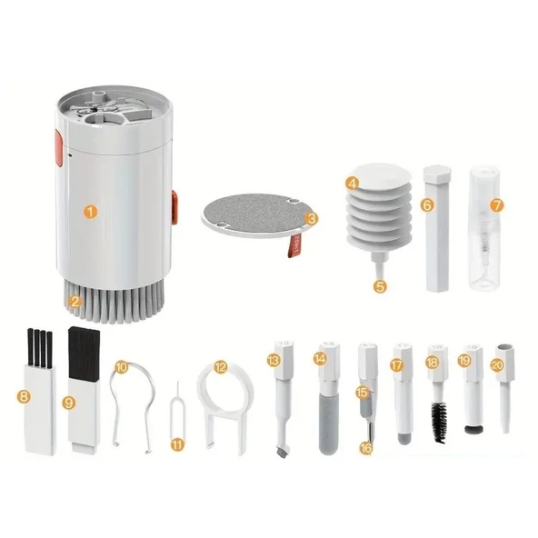 Periboia Multi Temizlik Kiti 20 Parça Bilgisayar Klavye Cep Telefonu Kulaklık Temizleme Toz Alma Seti - 3