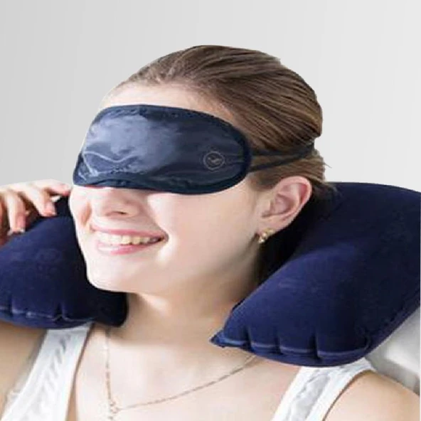 Nurgaz NG-SY-001 Şişme Boyun Tipi Kamp Yastık Seyahat Yastığı - Resim 4