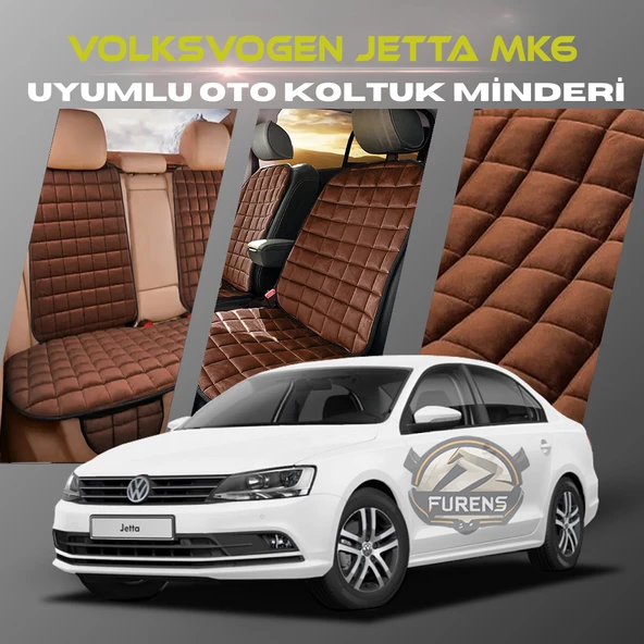 Volksvogen Jetta mk6 Kahverengi Renk Tay Tüyü Cepli & Terletmez Sırtlı Oto Koltuk Minder Seti - Koltuk Koruma Kılıfı (ÖN & ARKA TAM SET) ürün görseli 1