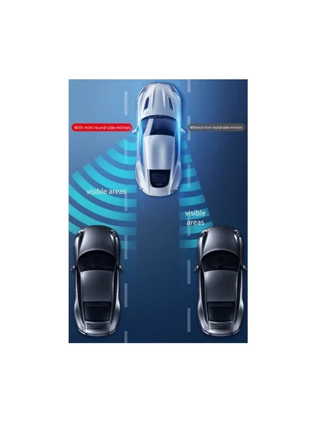 2 Adet Kör Nokta Aynası 360 Derece Ayarlanabilir Çerçevesiz Cam Ultra Ince Oto Ayna - 10
