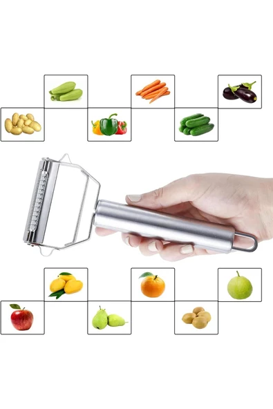 Periboia Jülyen Soyucu Meyve Sebze Soyacak Salatalık Kabak Havuç Elma Soyacağı Çift Foksiyonlu - 5