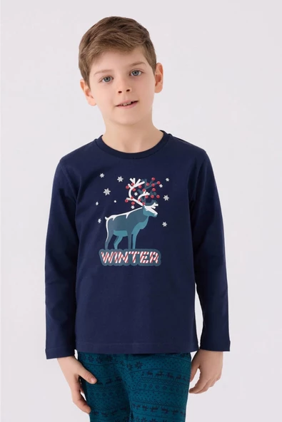 Arnetta Erkek Çocuk Lacivert Pijama Takımı 3135