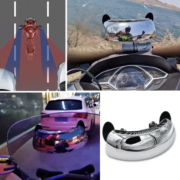 Periboia Motosiklet İçin Islanmaya Dayanıklı Geniş Açı ve Kör Nokta Aynası Vizörü - 5