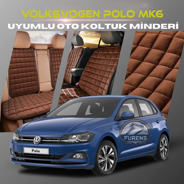 Volksvogen Polo MK6 Kahverengi Renk Tay Tüyü Cepli & Terletmez Sırtlı Oto Koltuk Minder Seti - Koltuk Koruma Kılıfı (ÖN & ARKA TAM SET) ürün görseli 1