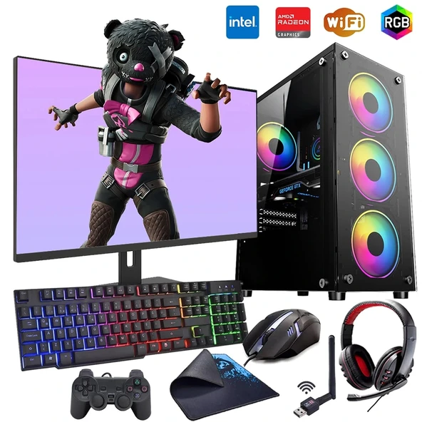 iNTEL i5 3N 16GB Ram 1TB SSD 4GB RX550 24" Monitörlü Oyun Bilgisayarı (Gaming SET) ürün görseli
