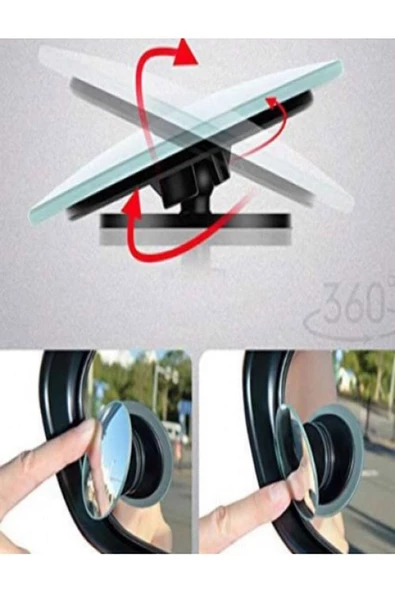 2 Adet Kör Nokta Aynası 360 Derece Ayarlanabilir Çerçevesiz Cam Ultra Ince Oto Ayna - 3