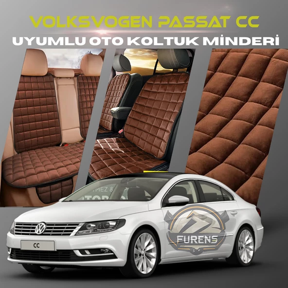 Volksvogen Passat cc Kahverengi Renk Tay Tüyü Cepli & Terletmez Sırtlı Oto Koltuk Minder Seti - Koltuk Koruma Kılıfı (ÖN & ARKA TAM SET) ürün görseli 1