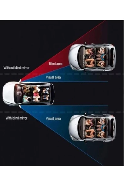 2 Adet Kör Nokta Aynası 360 Derece Ayarlanabilir Çerçevesiz Cam Ultra Ince Oto Ayna - 6
