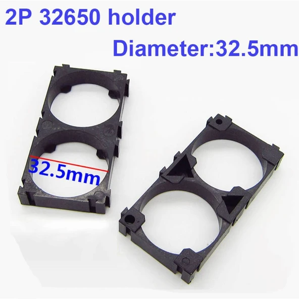 32650, 32700 ve Lifepo4 Şarjlı Piller İçin 2li Tutucu ve Birleştirici Battery Holder - 2