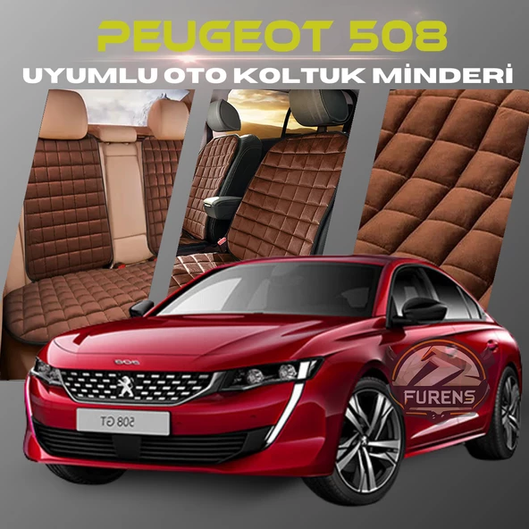Peugeot 508 Kahverengi Renk Tay Tüyü Cepli & Terletmez Sırtlı Oto Koltuk Minder Seti - Koltuk Koruma Kılıfı (ÖN & ARKA TAM SET) ürün görseli 1