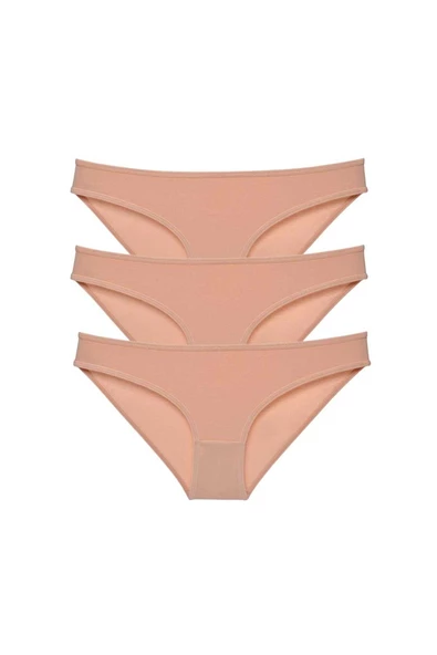 3 adet Süper Eko Set Likralı Kadın Slip Külot Ten ürün görseli