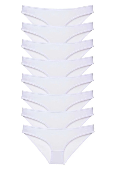 8 adet Süper Eko Set Likralı Kadın Slip Külot Beyaz ürün görseli