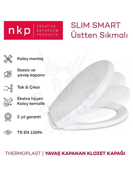 Nkp Slim Smart Thermoplast Yavaş Kapanan Klozet Kapağı NKP0302 - 2