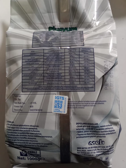 Mebor Plusyum 1 Kg - 5-5-0+(5MgO)+5B+5Zn NPK Gübresi - 2