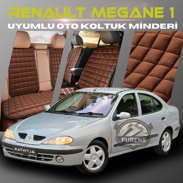 Renault Megane 1 Kahverengi Renk Tay Tüyü Cepli & Terletmez Sırtlı Oto Koltuk Minder Seti - Koltuk Koruma Kılıfı (ÖN & ARKA TAM SET) ürün görseli 1