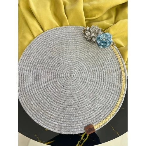 DecoHandy 39cm Çiçekli Jüt Örme Supla Amerikan Servis - 3