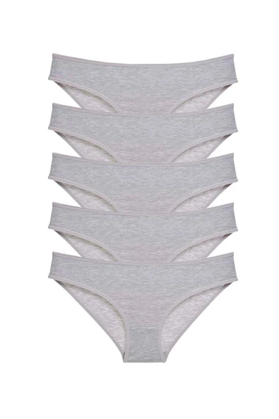 5 adet Süper Eko Set Likralı Kadın Slip Külot Gri ürün görseli