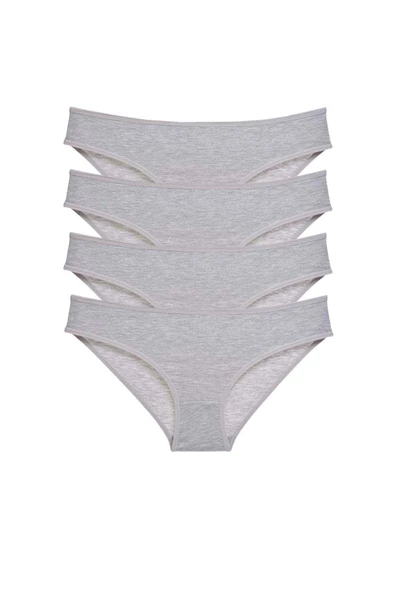 4 adet Süper Eko Set Likralı Kadın Slip Külot Gri ürün görseli