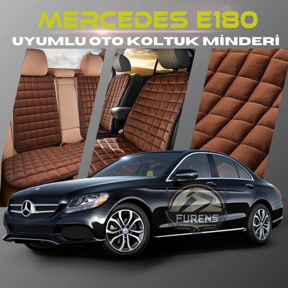 Mercedes E180 Kahverengi Renk Tay Tüyü Cepli & Terletmez Sırtlı Oto Koltuk Minder Seti - Koltuk Koruma Kılıfı (ÖN & ARKA TAM SET) ürün görseli 1