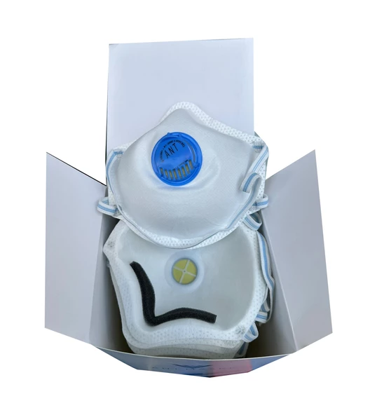 Ant Beyaz Ventilli FFP2 NR Toz İş Güvenlik Sanayi Boya Konik Maske - 25 Adetlik 10 Paket - 5