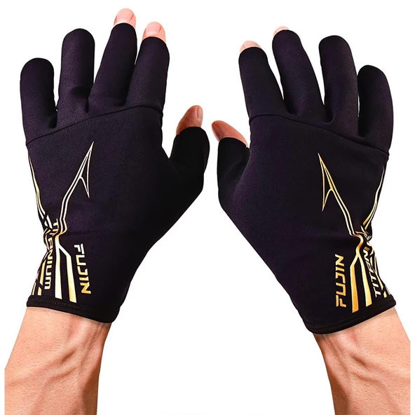 Fujin Pro Angler S24 Titanium Eldiven Black Gold S/M - 2