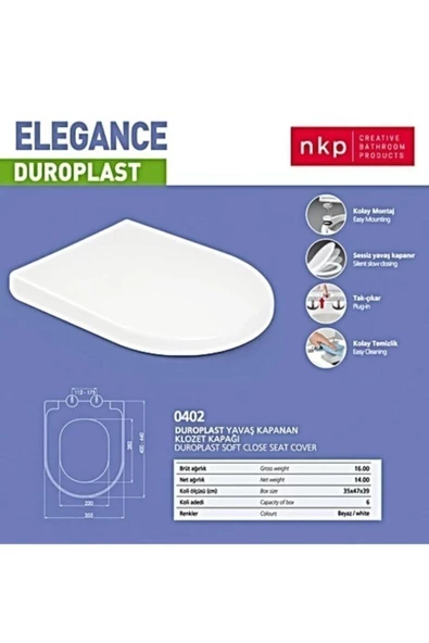 NKP ELEGANCE YAVAŞ KLOZET KAPAĞI 0402