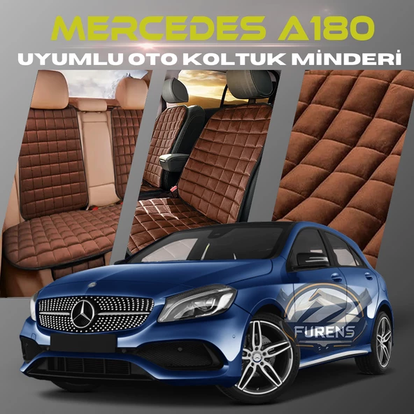 Mercedes A180 Kahverengi Renk Tay Tüyü Cepli & Terletmez Sırtlı Oto Koltuk Minder Seti - Koltuk Koruma Kılıfı (ÖN & ARKA TAM SET) ürün görseli 1