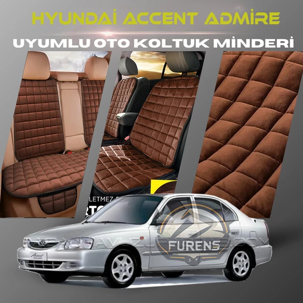Hyunda Accent Admire Kahverengi Renk Tay Tüyü Cepli & Terletmez Sırtlı Oto Koltuk Minder Seti - Koltuk Koruma Kılıfı (ÖN & ARKA TAM SET) ürün görseli 1