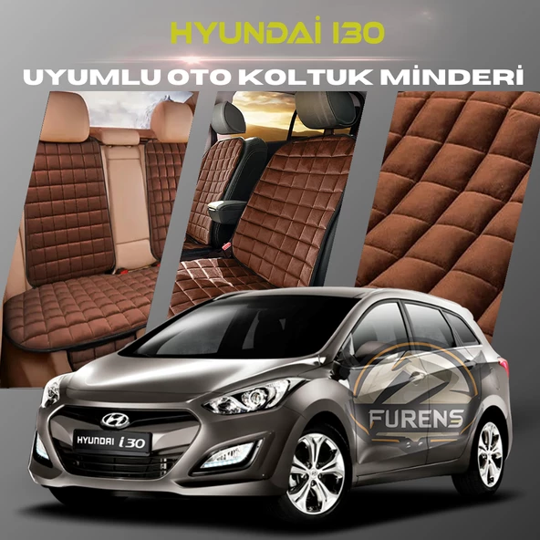 Hyundai İ30 Kahverengi Renk Tay Tüyü Cepli & Terletmez Sırtlı Oto Koltuk Minder Seti - Koltuk Koruma Kılıfı (ÖN & ARKA TAM SET) ürün görseli 1