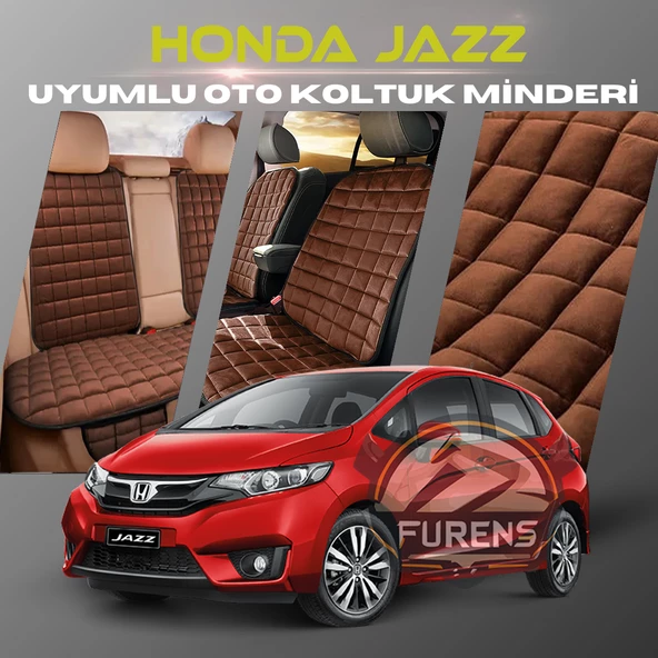Honda Jazz Kahverengi Renk Tay Tüyü Cepli & Terletmez Sırtlı Oto Koltuk Minder Seti - Koltuk Koruma Kılıfı (ÖN & ARKA TAM SET) ürün görseli 1