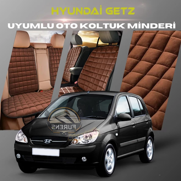 Hyundai Getz Kahverengi Renk Tay Tüyü Cepli & Terletmez Sırtlı Oto Koltuk Minder Seti - Koltuk Koruma Kılıfı (ÖN & ARKA TAM SET) ürün görseli 1