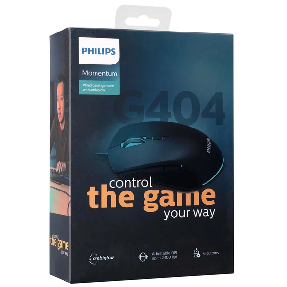 Philips SPK9404 Usb 6 Tuşlu Siyah 800/1000/1600/2400dpi Gaming Oyuncu Mouse - 3